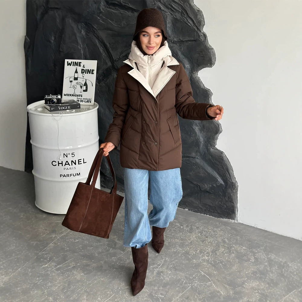 Damen Winterjacke mit abnehmbarer Steppweste zum Schichten (2)