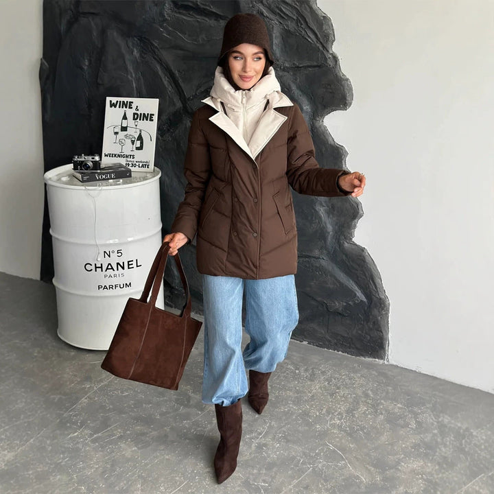 Damen Winterjacke mit abnehmbarer Steppweste zum Schichten (2)