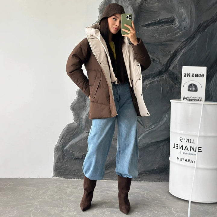 Damen Winterjacke mit abnehmbarer Steppweste zum Schichten (3)