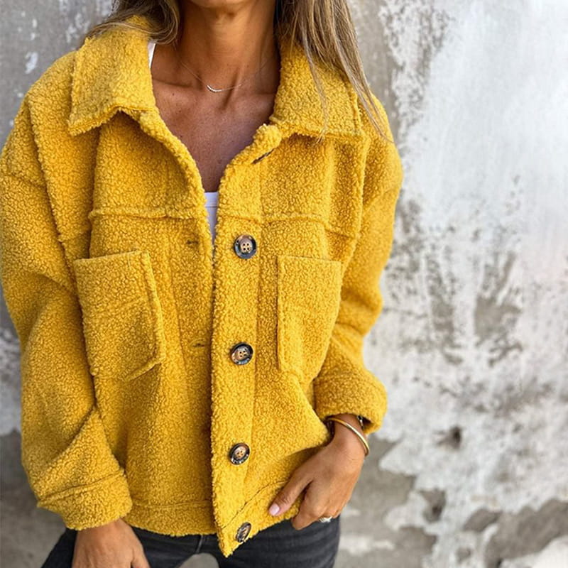 Damen Winterjacke mit Innenfutter für den Alltag in Gelb