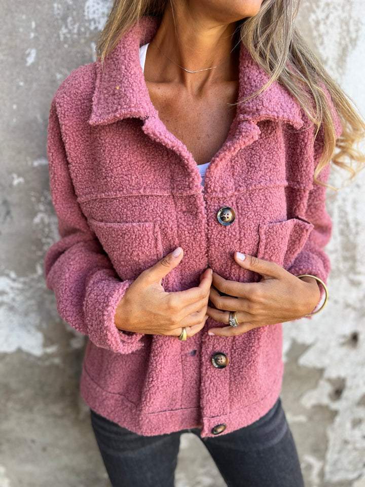 Damen Winterjacke mit Innenfutter für den Alltag in Rosa