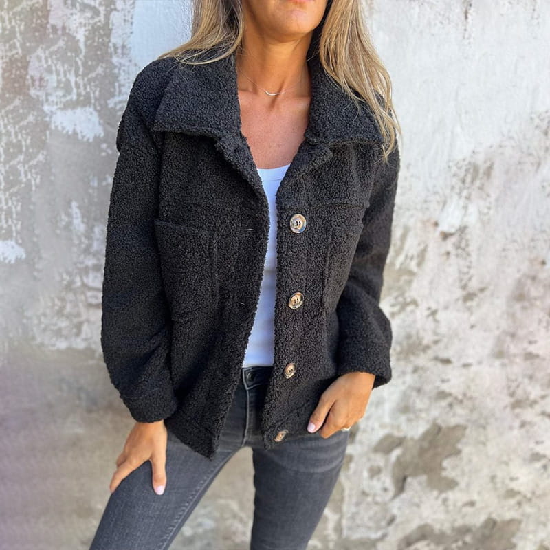 Damen Winterjacke mit Innenfutter für den Alltag in Schwarz
