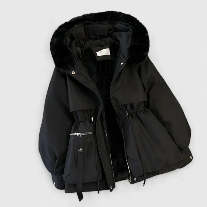 Damen Winterjacke mit Kapuze für den Herbst in Schwarz