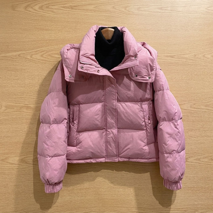 Damen Winterjacke mit Kapuze für Reisen in Rosa