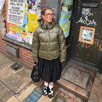 Fiona | Damen Winterjacke mit Kapuze im Boxy-Stil