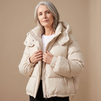 Frieda | Damen Winterjacke mit Kapuze und Reißverschluss