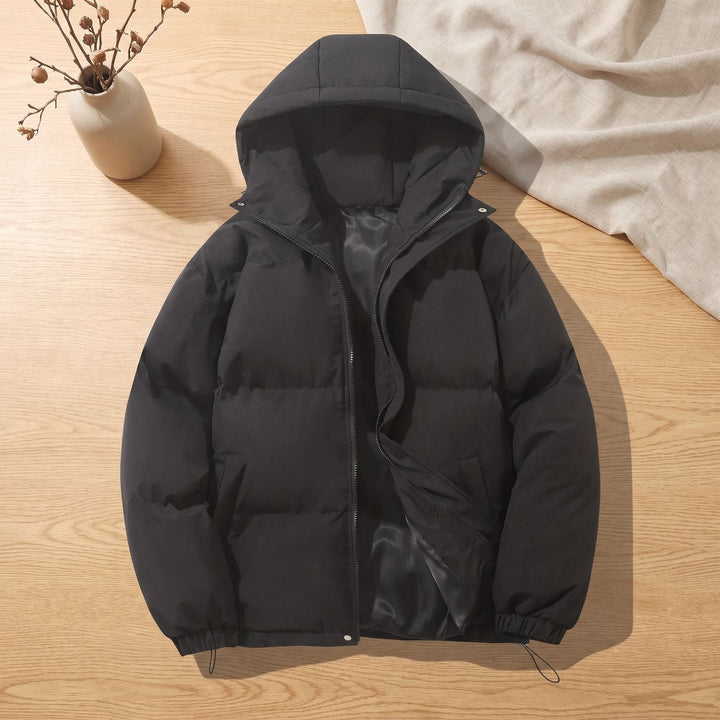 Damen Winterjacke mit Kapuze und Reißverschluss in Schwarz