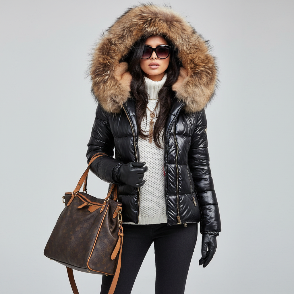 Damen Winterjacke mit Kapuze, wasserdicht (2)