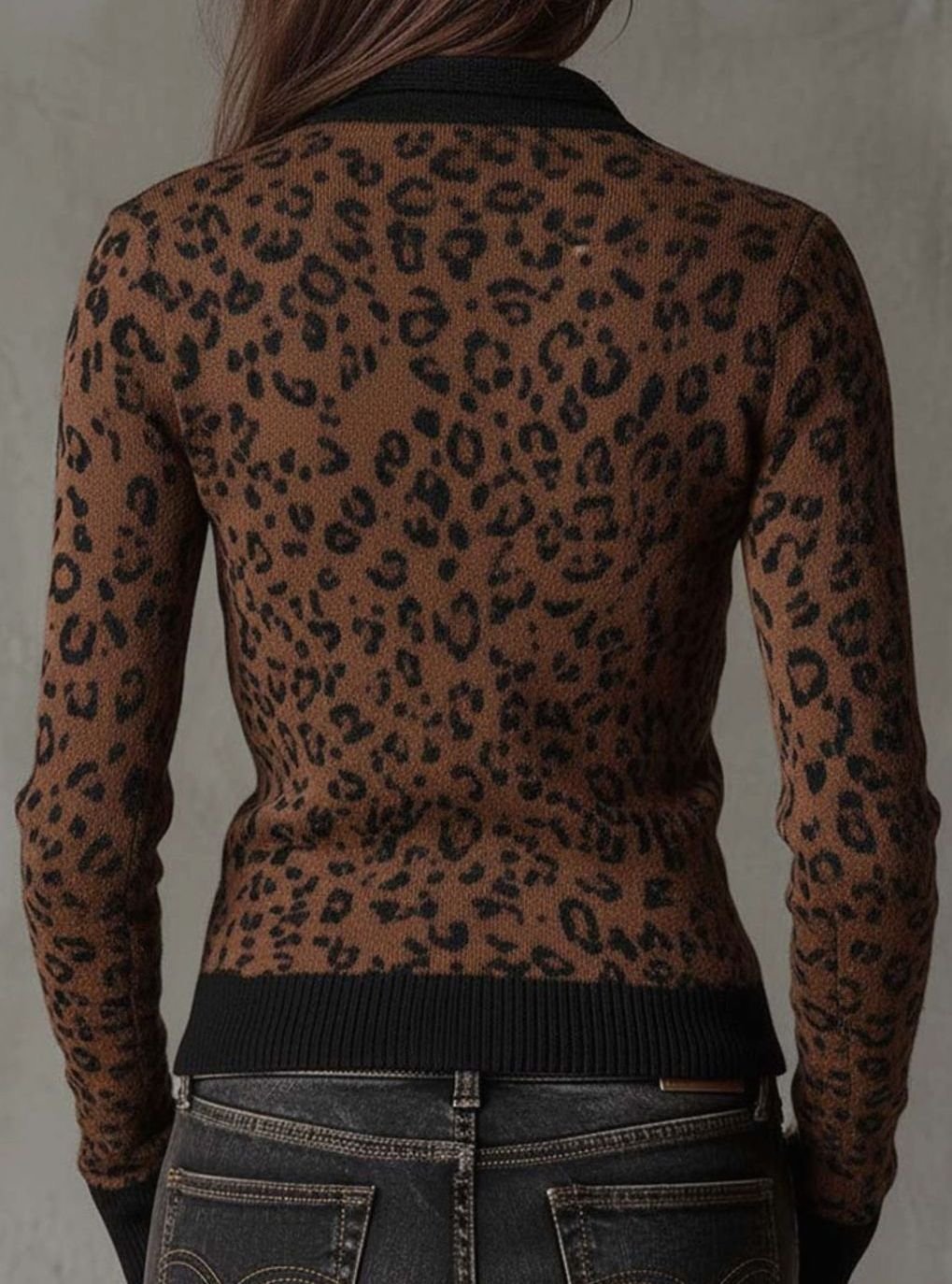 Damen Winterjacke mit Leopardenmuster und Reißverschluss (5)