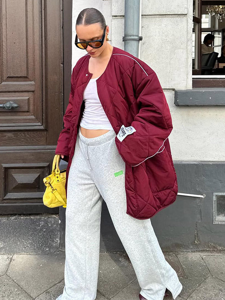Damen Winterjacke mit moderner Steppung für Alltag in Rot