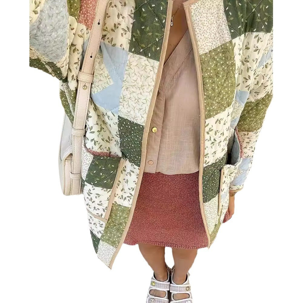 Damen Winterjacke mit Patchwork im Vintage-Stil (2)