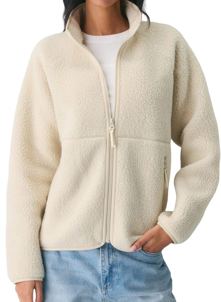 Damen Winterjacke mit Stehkragen aus Boucle-Sherpa (2)