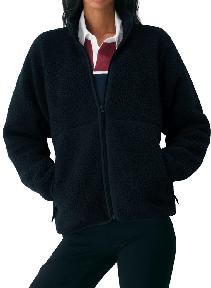 Damen Winterjacke mit Stehkragen aus Boucle-Sherpa (4)