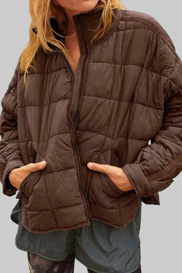 Damen Winterjacke mit Steppung für Übergangstage in Braun