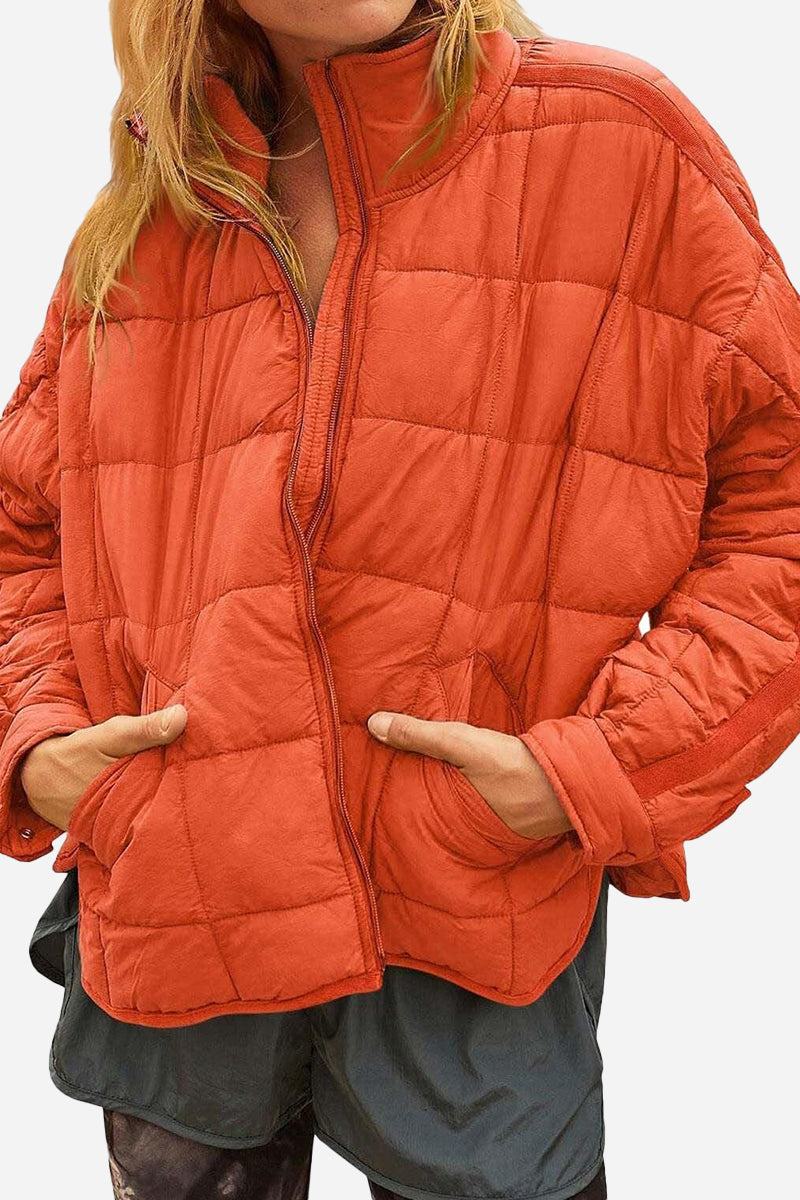 Damen Winterjacke mit Steppung für Übergangstage in Orange