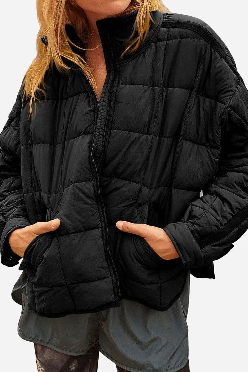 Damen Winterjacke mit Steppung für Übergangstage in Schwarz