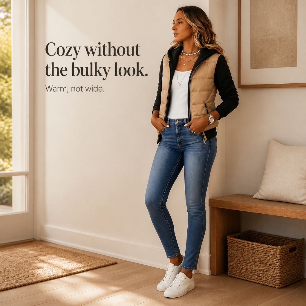 Damen Winterjacke mit Strickärmeln für Herbst (10)