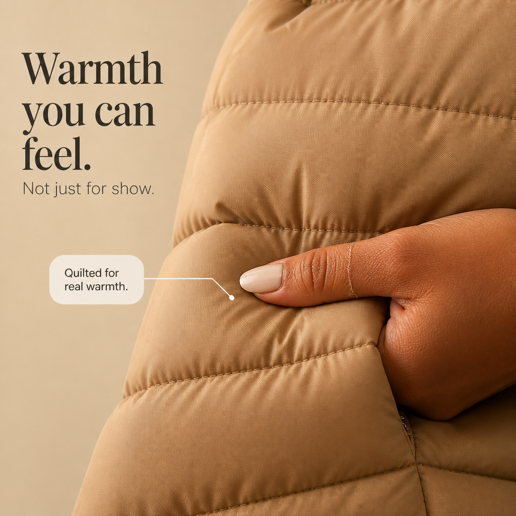 Damen Winterjacke mit Strickärmeln für Herbst (6)