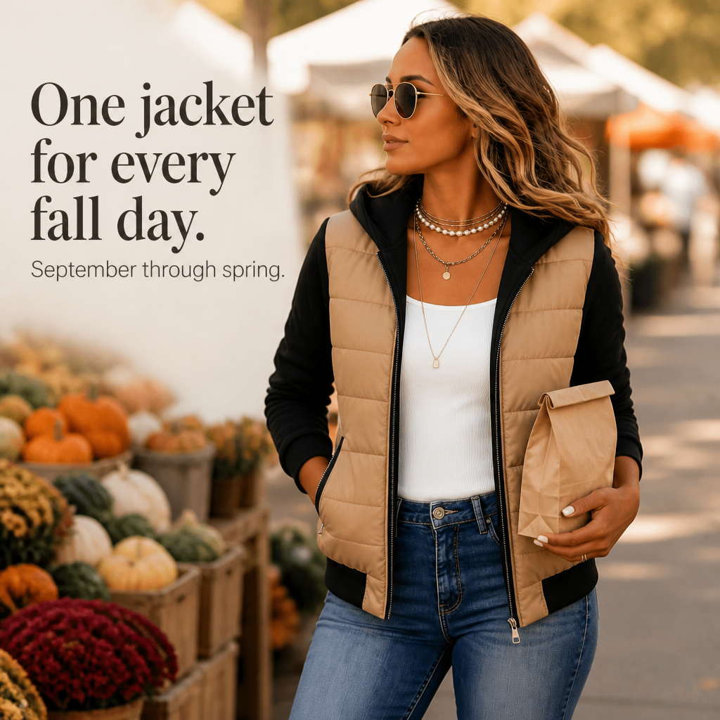 Damen Winterjacke mit Strickärmeln für Herbst (9)