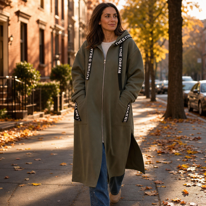 Damen Winterjacke mit tiefer Kapuze und Taschen (3)