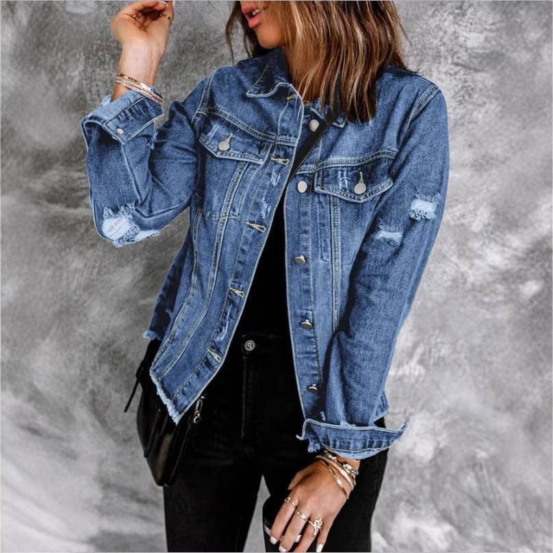 Damen Winterjacke mit Used-Look und Destroyed-Details (3)