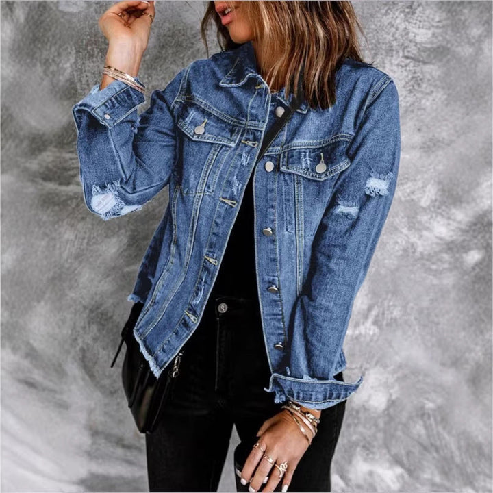 Damen Winterjacke mit Used-Look und Destroyed-Details (3)