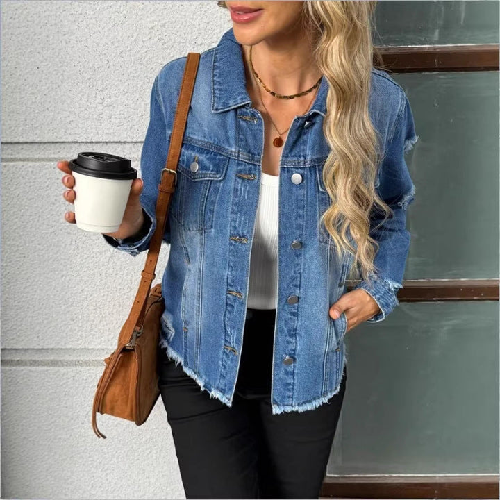 Damen Winterjacke mit Used-Look und Destroyed-Details (4)