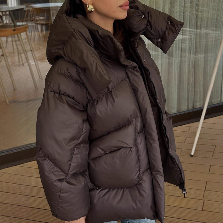 Damen Winterjacke Oversize mit Schalkragen (2)
