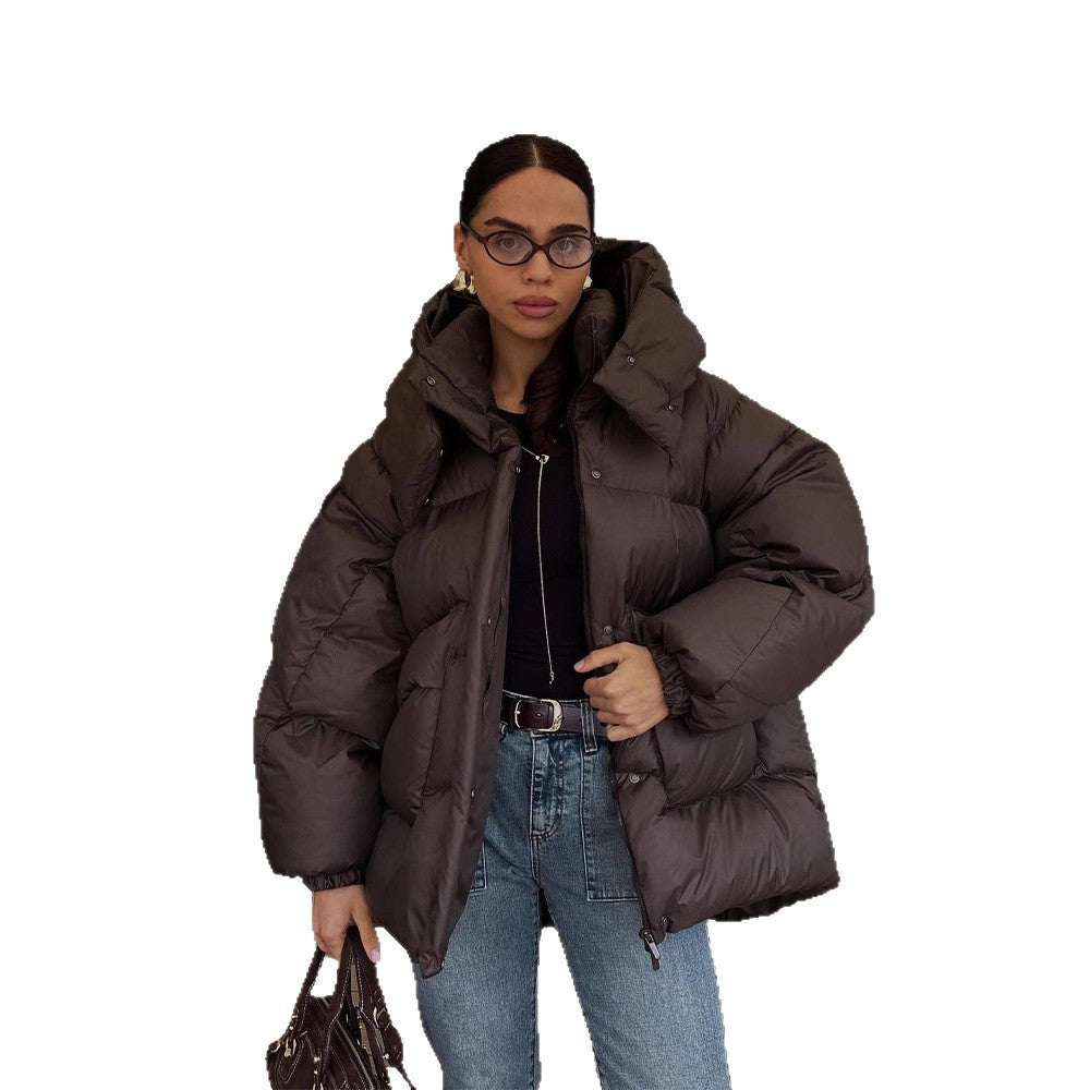 Damen Winterjacke Oversize mit Schalkragen (5)