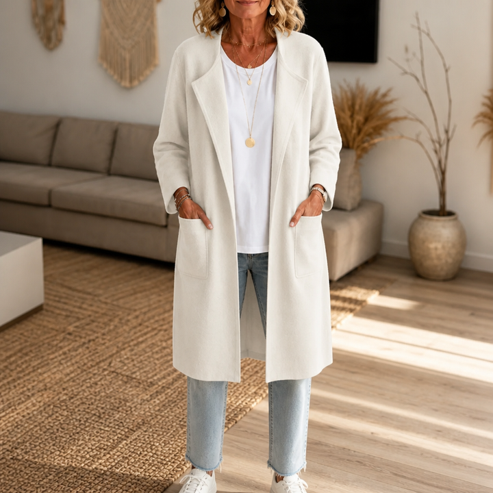 Damen Winterjacke Oversize mit Wolloptik in Weiß