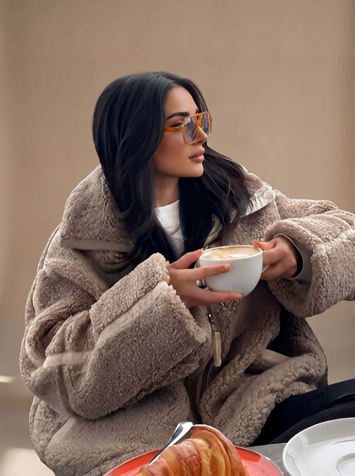 Damen Winterjacke Oversized im Teddy-Stil (3)