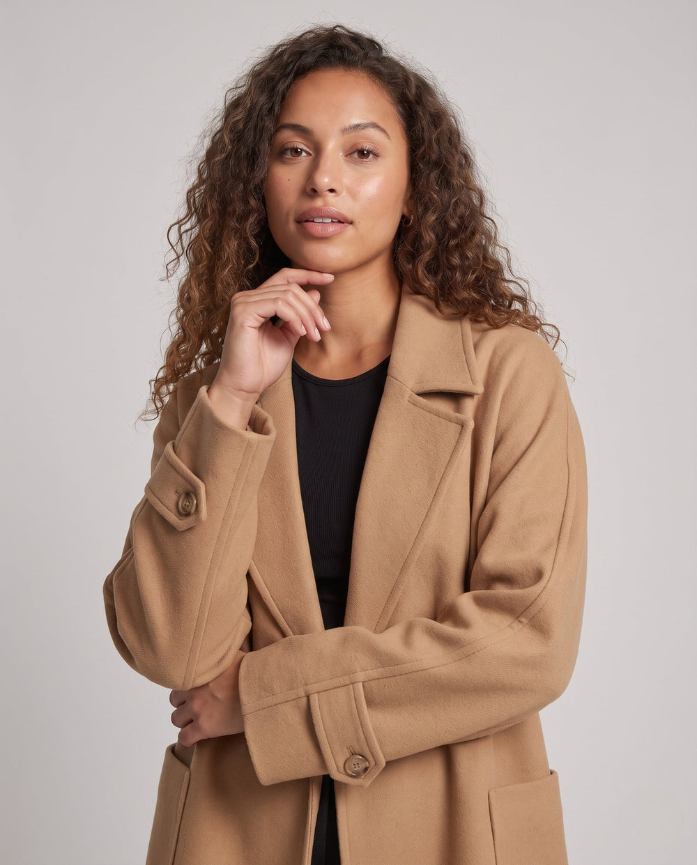 Damen Winterjacke Oversized mit breitem Reverskragen (2)
