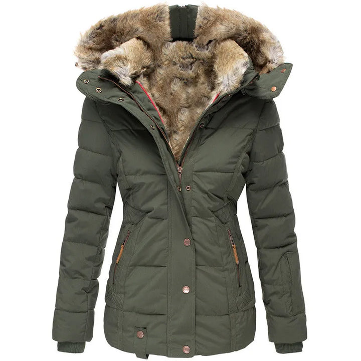 Damen Winterjacke Slim-Fit für den Herbst in Grün