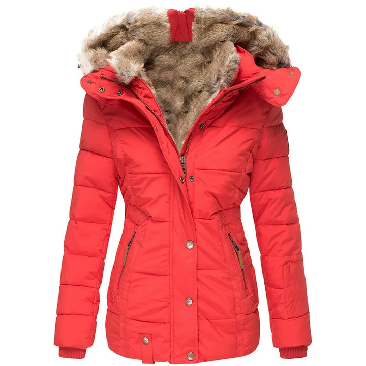 Damen Winterjacke Slim-Fit für den Herbst in Rot