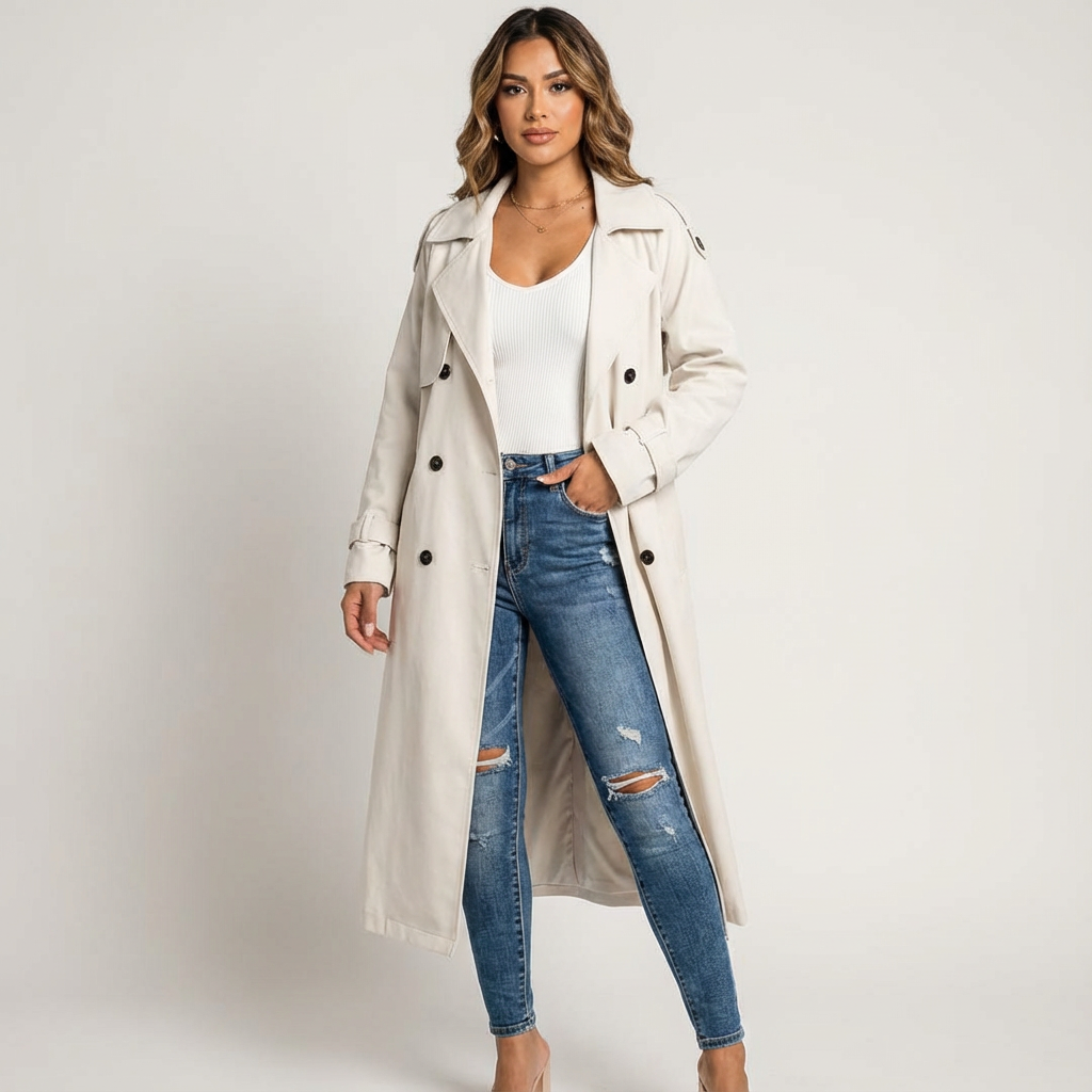 Damen Wintermantel elegant mit Taillengürtel (7)