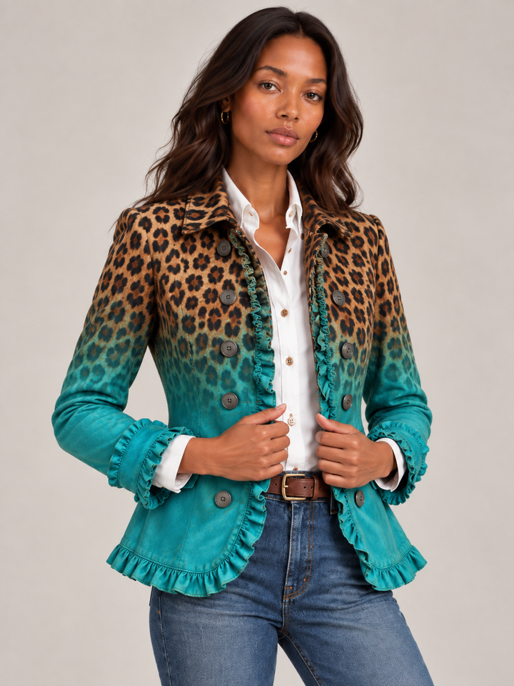 Damen Wintermantel im Trenchcoat-Stil mit Leopardenmuster (4)
