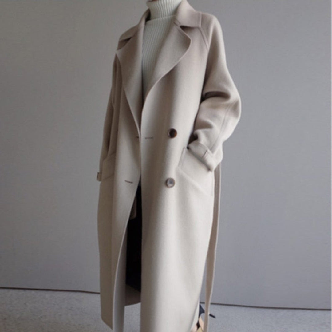 Damen Wintermantel Longline aus Kaschmir-Mischung