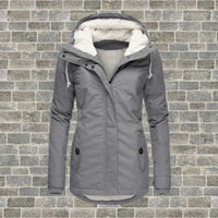 Frieda | Damen Wintermantel mit Kapuze im Herbst-Stil