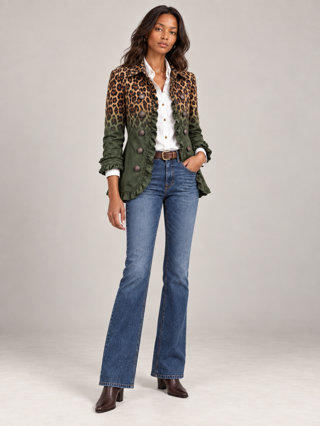 Damen Wintermantel mit strukturiertem Blazer-Schnitt und Leopardenmuster (6)