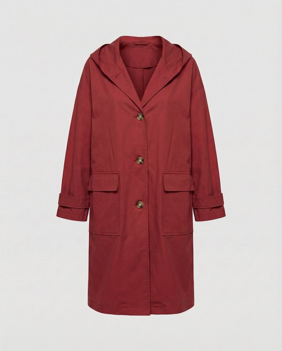 Damen Wintermantel Wasserdicht Klassisch Elegant in Rot