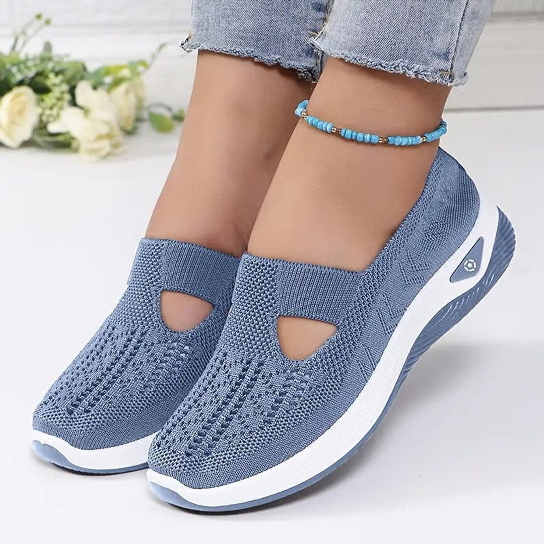 Damen Winterschuhe aus Strick für Alltag in Blau