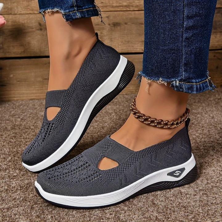 Damen Winterschuhe aus Strick für Alltag in Dunkelgrau