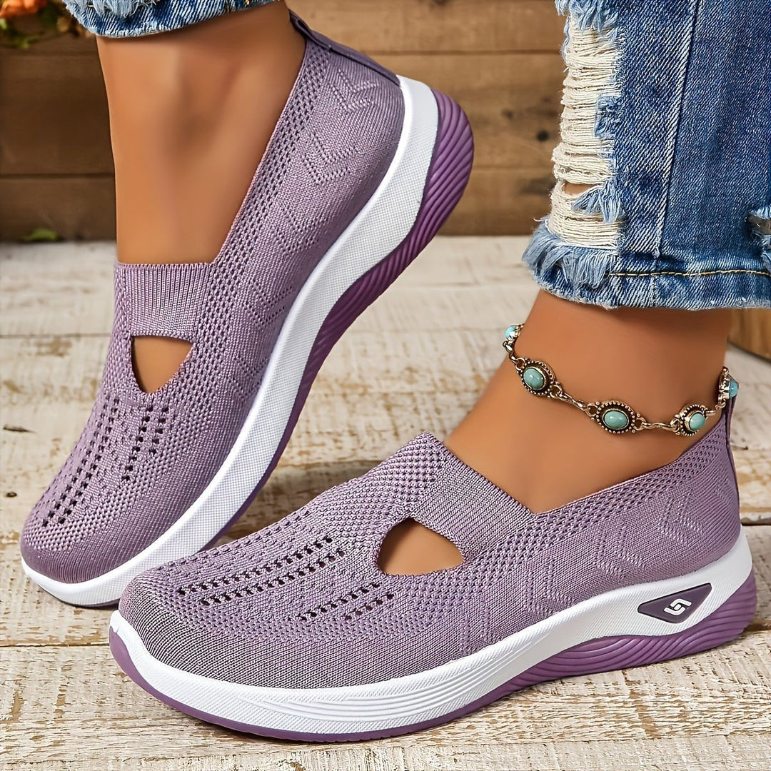 Damen Winterschuhe aus Strick für Alltag in Flieder