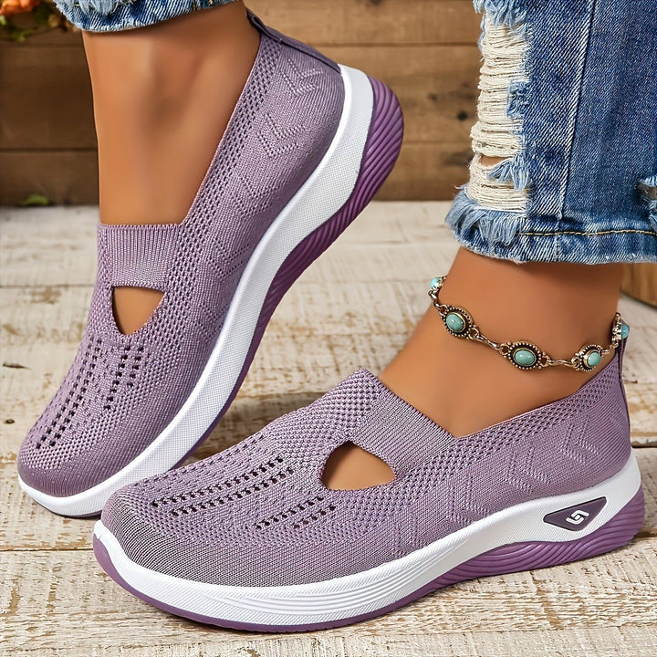 Damen Winterschuhe aus Strick für Alltag in Flieder