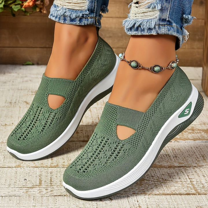 Damen Winterschuhe aus Strick für Alltag in Grün