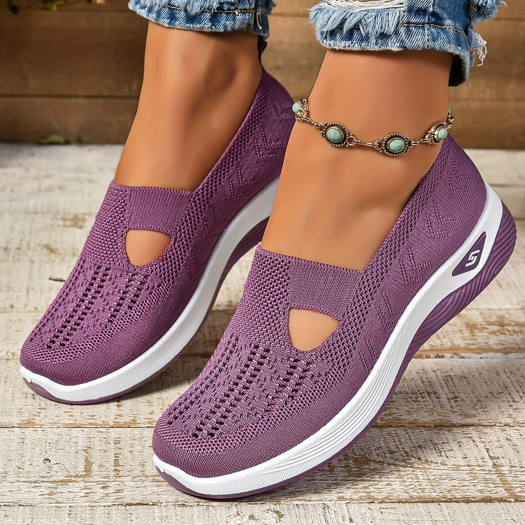 Damen Winterschuhe aus Strick für Alltag in Lila