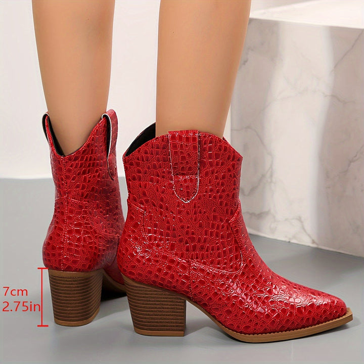 Damen Winterschuhe mit Spitzschuh und Blockabsatz (8)