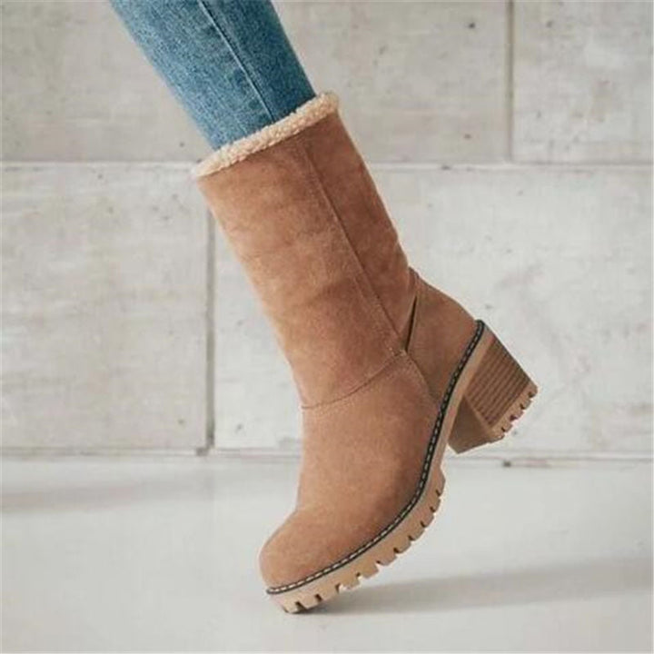 Damen Winterstiefel gefüttert für Herbst in Braun