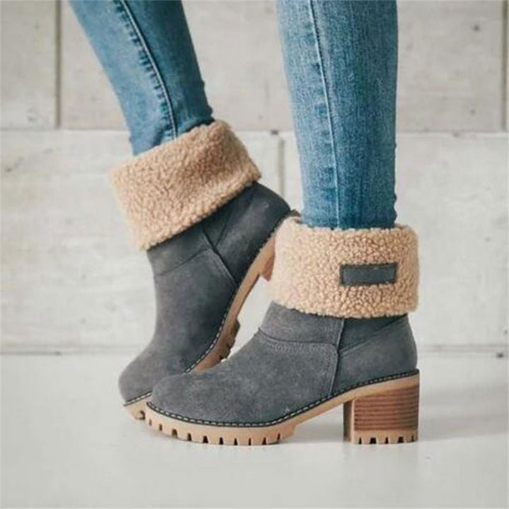 Damen Winterstiefel gefüttert für Herbst in Grau