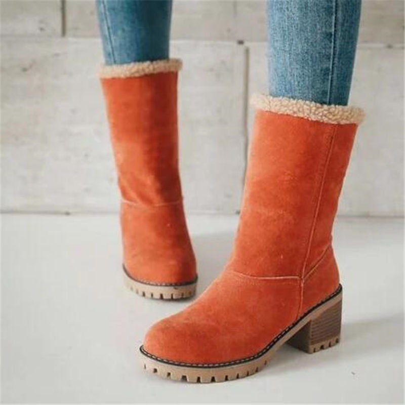 Damen Winterstiefel gefüttert für Herbst in Orange
